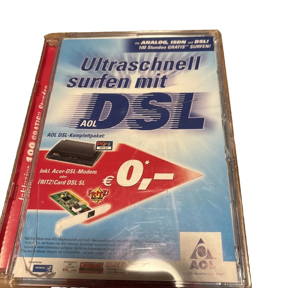 Vintage AOL CD 2006 DSL Modem Advertising Program Disc Collectible Multi-color